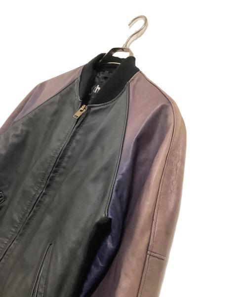 Schott（ショット）Schott (ショット) レザージャケット ブラック×パープル サイズ:38の古着・服飾アイテム