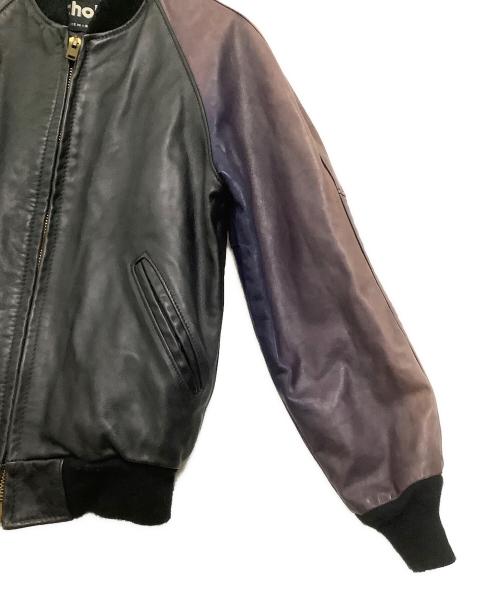 Schott（ショット）Schott (ショット) レザージャケット ブラック×パープル サイズ:38の古着・服飾アイテム