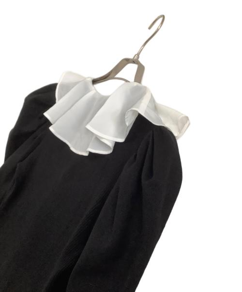 JILL STUART（ジルスチュアート）JILL STUART (ジルスチュアート) ニットワンピース ブラック×ホワイト サイズ:freeの古着・服飾アイテム