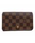 LOUIS VUITTON（ルイ ヴィトン）の古着「2つ折り財布 ダミエ ポルトモネ・ビエ・トレゾール」｜ブラウン