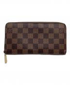 LOUIS VUITTONルイ ヴィトン）の古着「ラウンドファスナー財布 ダミエ  ジッピー ウォレット」｜ブラウン