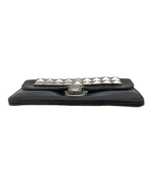 COMME des GARCONS（コムデギャルソン）COMME des GARCONS (コムデギャルソン) 2つ折り財布 スタッズウォレット ブラック×シルバー サイズ:表記なしの古着・服飾アイテム