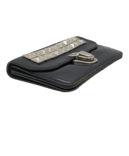 COMME des GARCONS（コムデギャルソン）COMME des GARCONS (コムデギャルソン) 2つ折り財布 スタッズウォレット ブラック×シルバー サイズ:表記なしの古着・服飾アイテム