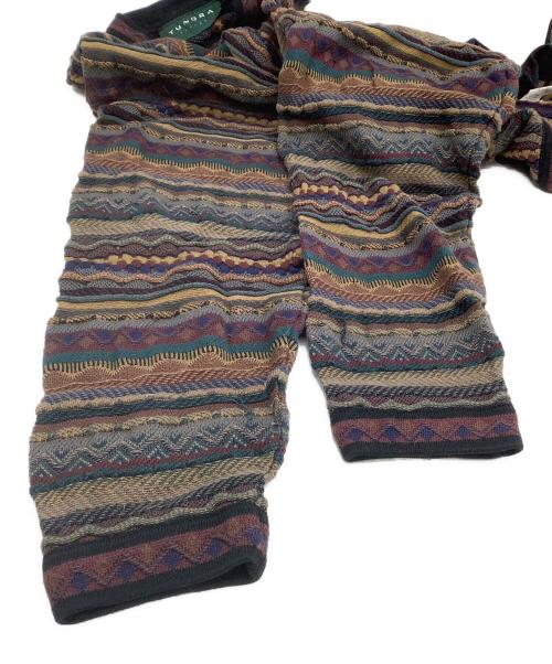 TUNDRA（ツンドラ）TUNDRA (ツンドラ) 薄手ニット　ストライプ マルチカラー サイズ:Lの古着・服飾アイテム