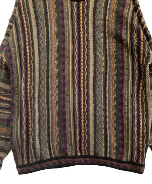 TUNDRA（ツンドラ）TUNDRA (ツンドラ) 薄手ニット　ストライプ マルチカラー サイズ:Lの古着・服飾アイテム