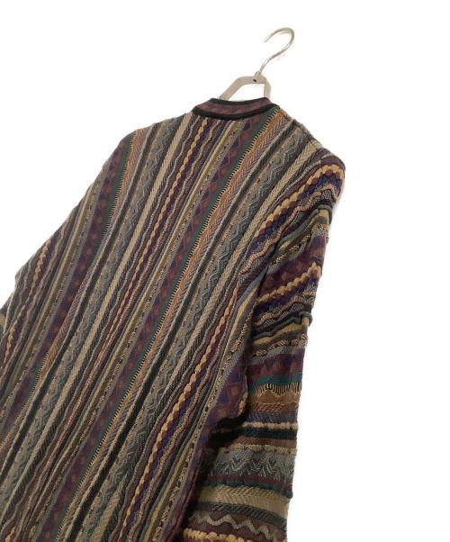 TUNDRA（ツンドラ）TUNDRA (ツンドラ) 薄手ニット　ストライプ マルチカラー サイズ:Lの古着・服飾アイテム