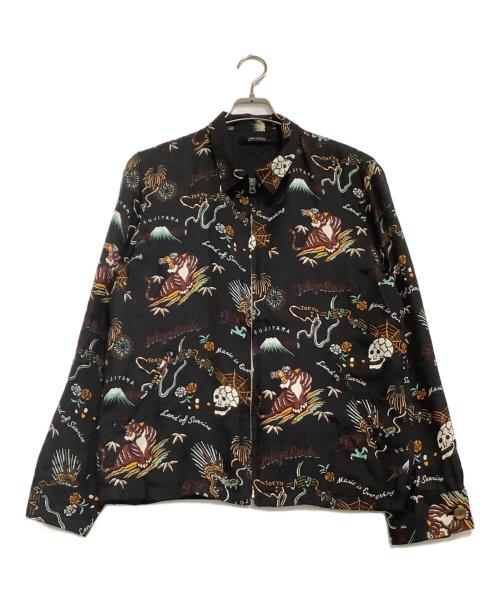 RUDE GALLERY（ルードギャラリー）RUDE GALLERY (ルードギャラリー) ジップシャツ MUSIC IS EVERYTHING ブラック サイズ:3の古着・服飾アイテム