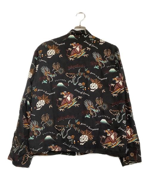 RUDE GALLERY（ルードギャラリー）RUDE GALLERY (ルードギャラリー) ジップシャツ MUSIC IS EVERYTHING ブラック サイズ:3の古着・服飾アイテム