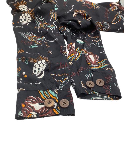 RUDE GALLERY（ルードギャラリー）RUDE GALLERY (ルードギャラリー) ジップシャツ MUSIC IS EVERYTHING ブラック サイズ:3の古着・服飾アイテム