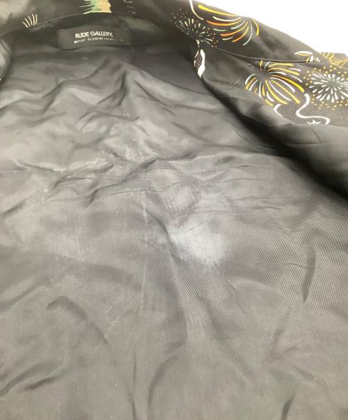 RUDE GALLERY（ルードギャラリー）RUDE GALLERY (ルードギャラリー) ジップシャツ MUSIC IS EVERYTHING ブラック サイズ:3の古着・服飾アイテム