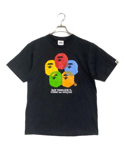 COMME des GARCONS（コムデギャルソン）COMME des GARCONS (コムデギャルソン) A BATHING APE (ア ベイシング エイプ) 半袖カットソー ブラック サイズ:M 未使用品の古着・服飾アイテム