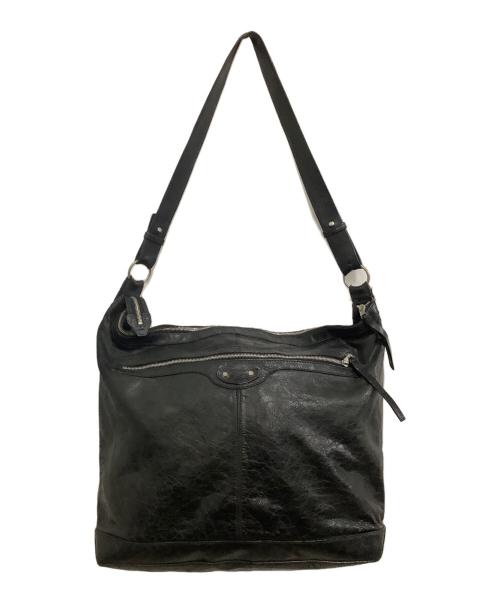 BALENCIAGA（バレンシアガ）BALENCIAGA (バレンシアガ) クーリエレザーショルダーバッグ ブラックの古着・服飾アイテム