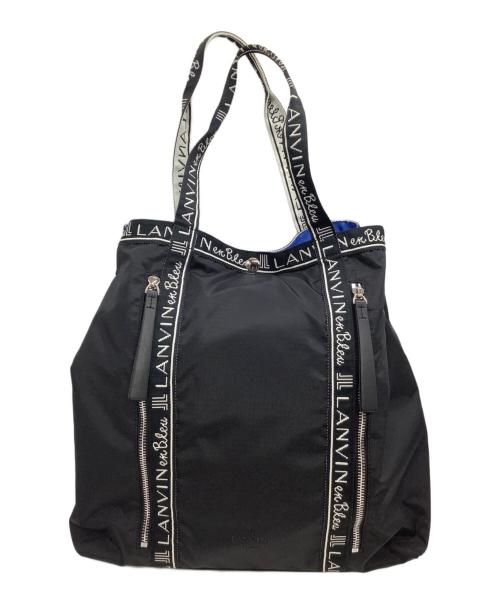 LANVIN en Bleu（ランバンオンブルー）LANVIN en Bleu (ランバンオンブルー) 2WAYトートバッグ ブラック×ブルーの古着・服飾アイテム