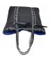 中古・古着 LANVIN en Bleu (ランバンオンブルー) 2WAYトートバッグ ブラック×ブルー：4000円