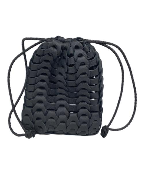 il micio（イル ミーチョ）il micio (イル ミーチョ) ドローストリングポーチ ブラックの古着・服飾アイテム