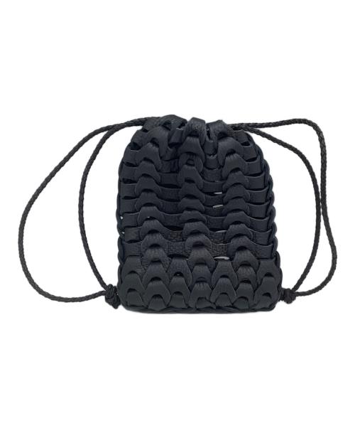 il micio（イル ミーチョ）il micio (イル ミーチョ) ドローストリングポーチ ブラックの古着・服飾アイテム