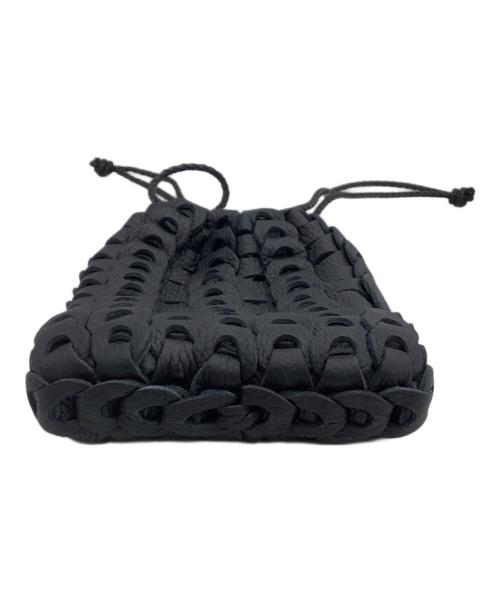 il micio（イル ミーチョ）il micio (イル ミーチョ) ドローストリングポーチ ブラックの古着・服飾アイテム