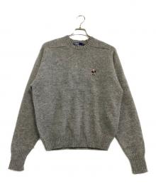 POLO RALPH LAUREN（ポロ・ラルフローレン）の古着「厚手ニット　ポロベア ワンポイント」｜グレー