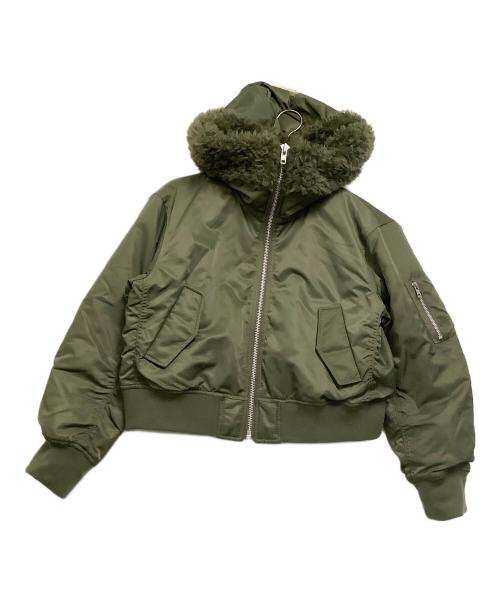 Mila Owen（ミラオーウェン）Mila Owen (ミラオーウェン) ブルゾン　ボンバーコンパクトジャケット グリーンの古着・服飾アイテム