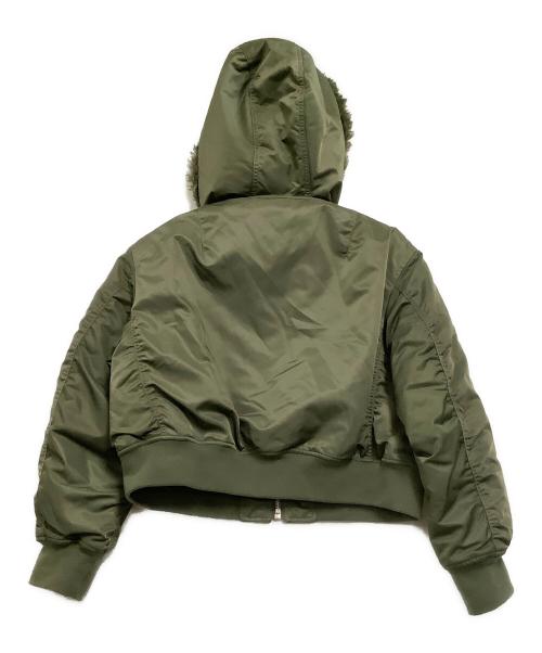 Mila Owen（ミラオーウェン）Mila Owen (ミラオーウェン) ブルゾン　ボンバーコンパクトジャケット グリーンの古着・服飾アイテム