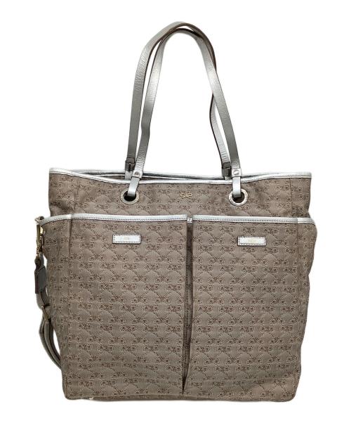 ANYA HINDMARCH（アニヤ・ハインドマーチ）ANYA HINDMARCH (アニヤハインドマーチ) 2WAYバッグ シルバー×ブラウンの古着・服飾アイテム