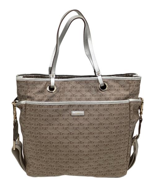 ANYA HINDMARCH（アニヤ・ハインドマーチ）ANYA HINDMARCH (アニヤハインドマーチ) 2WAYバッグ シルバー×ブラウンの古着・服飾アイテム