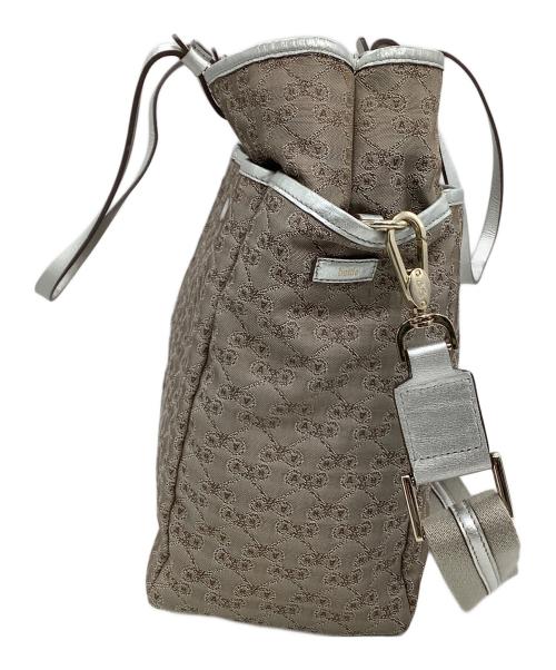 ANYA HINDMARCH（アニヤ・ハインドマーチ）ANYA HINDMARCH (アニヤハインドマーチ) 2WAYバッグ シルバー×ブラウンの古着・服飾アイテム