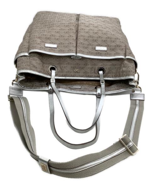 ANYA HINDMARCH（アニヤ・ハインドマーチ）ANYA HINDMARCH (アニヤハインドマーチ) 2WAYバッグ シルバー×ブラウンの古着・服飾アイテム