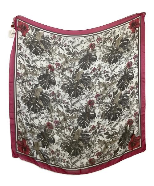 MaxMara（マックスマーラ）MaxMara (マックスマーラ) 大判スカーフ ピンク×ホワイト サイズ:表記なし 未使用品の古着・服飾アイテム