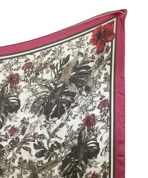 MaxMara（マックスマーラ）MaxMara (マックスマーラ) 大判スカーフ ピンク×ホワイト サイズ:表記なし 未使用品の古着・服飾アイテム