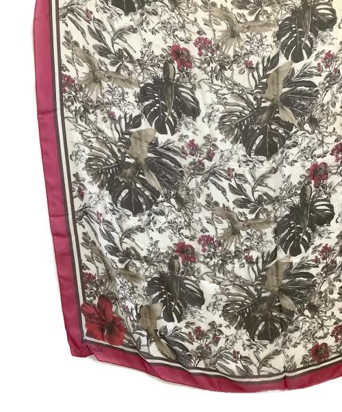 MaxMara（マックスマーラ）MaxMara (マックスマーラ) 大判スカーフ ピンク×ホワイト サイズ:表記なし 未使用品の古着・服飾アイテム