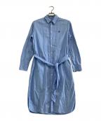 POLO RALPH LAURENポロ・ラルフローレン）の古着「長袖ワンピース シャツワンピース ベルト付」｜スカイブルー