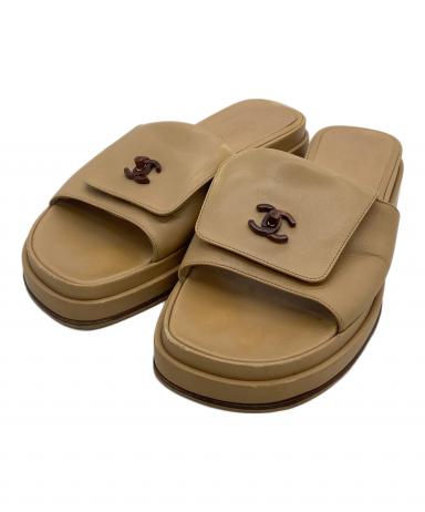 中古・古着通販】CHANEL (シャネル) サンダル ココマーク ブラウン