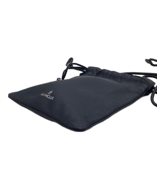 MONCLER（モンクレール）MONCLER (モンクレール) レザー巾着ショルダーバッグ ネイビーの古着・服飾アイテム