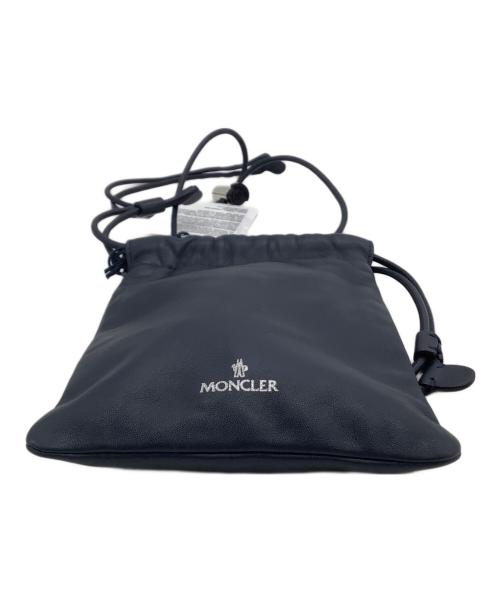 MONCLER（モンクレール）MONCLER (モンクレール) レザー巾着ショルダーバッグ ネイビーの古着・服飾アイテム