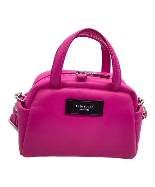 Kate Spade（ケイトスペード）Kate Spade (ケイトスペード) 2WAYショルダーバッグ パフド レザー サッチェル ショッキングピンク サイズ:表記なしの古着・服飾アイテム