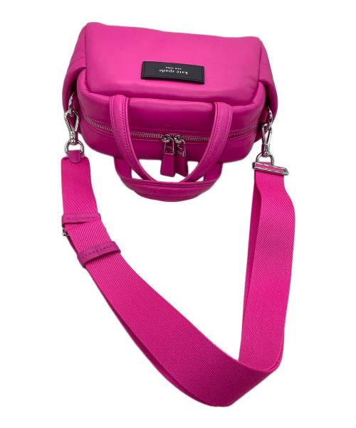 Kate Spade（ケイトスペード）Kate Spade (ケイトスペード) 2WAYショルダーバッグ パフド レザー サッチェル ショッキングピンク サイズ:表記なしの古着・服飾アイテム
