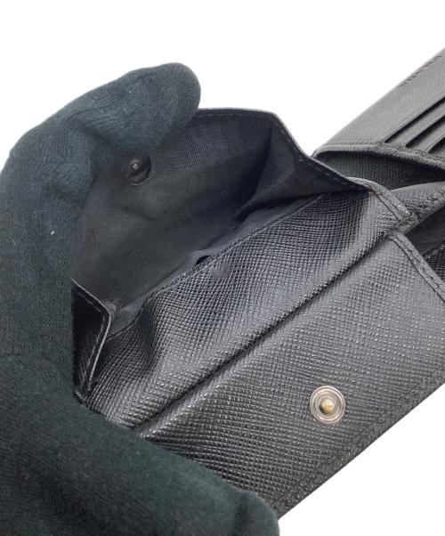 PRADA（プラダ）PRADA (プラダ) 2つ折り財布 サフィアーノレザー ブラック サイズ:表記なしの古着・服飾アイテム