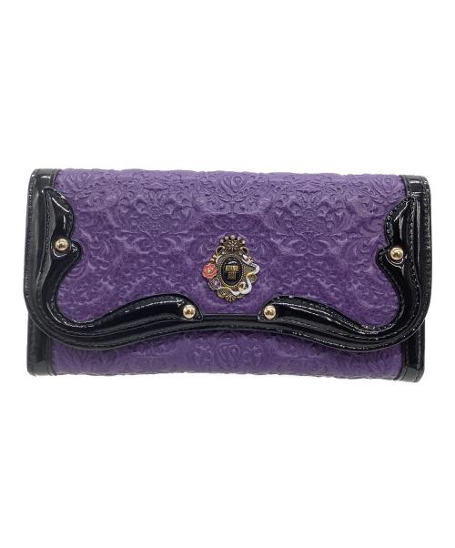 ANNA SUI（アナスイ）ANNA SUI (アナスイ) 長財布 セルパン パープル×ブラック サイズ:表記なしの古着・服飾アイテム