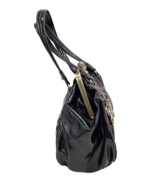 ANNA SUI（アナスイ）ANNA SUI (アナスイ) トートバッグ ブラック×ラメピンクの古着・服飾アイテム