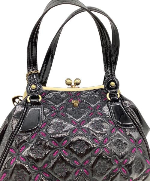 ANNA SUI（アナスイ）ANNA SUI (アナスイ) トートバッグ ブラック×ラメピンクの古着・服飾アイテム