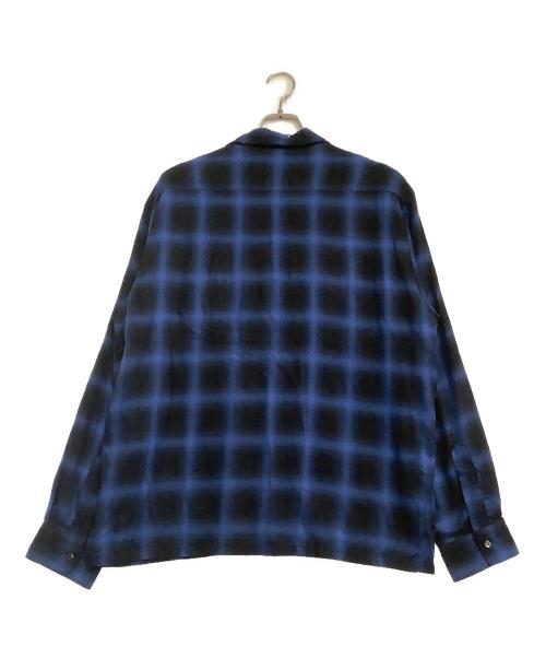 HIDE AND SEEK（ハイドアンドシーク）HIDE AND SEEK (ハイドアンドシーク) 長袖シャツ ブルー×ブラック サイズ:L-HSの古着・服飾アイテム