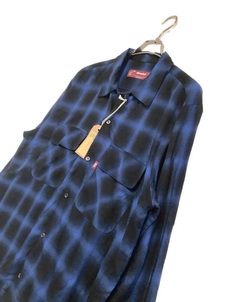 HIDE AND SEEK（ハイドアンドシーク）HIDE AND SEEK (ハイドアンドシーク) 長袖シャツ ブルー×ブラック サイズ:L-HSの古着・服飾アイテム