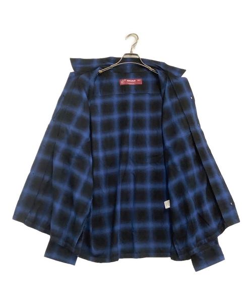 HIDE AND SEEK（ハイドアンドシーク）HIDE AND SEEK (ハイドアンドシーク) 長袖シャツ ブルー×ブラック サイズ:L-HSの古着・服飾アイテム