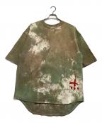 catalystカタリスト）の古着「半袖Tシャツ ミッキー&ミニー」｜グリーン×ベージュ