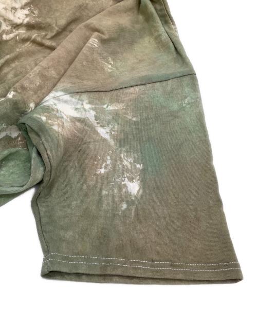 catalyst（カタリスト）catalyst (カタリスト) 半袖Tシャツ ミッキー&ミニー グリーン×ベージュ サイズ:Mの古着・服飾アイテム