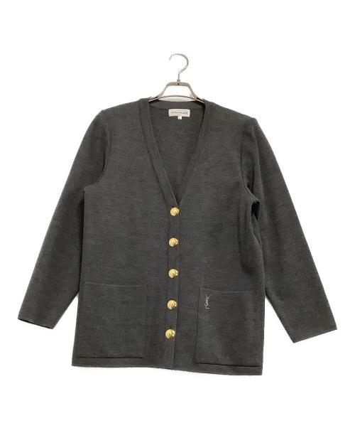 Yves Saint Laurent（イヴサンローラン）Yves Saint Laurent (イヴサンローラン) ニットカーディガンセットアップ グレー サイズ:Lの古着・服飾アイテム
