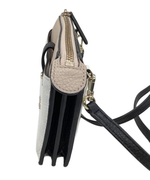 Kate Spade（ケイトスペード）Kate Spade (ケイトスペード) ショルダーウォレット ホワイト×ブラックの古着・服飾アイテム