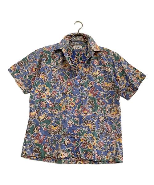 reyn spooner（レイン スプナー）reyn spooner (レイン スプナー) プルオーバーアロハシャツ 総柄 ブルー×レッド サイズ:Mの古着・服飾アイテム