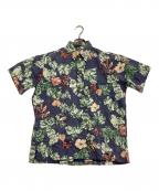 reyn spoonerレイン スプナー）の古着「プルオーバーアロハシャツ 総柄」｜ブルー×グリーン